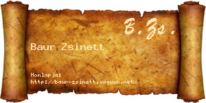 Baur Zsinett névjegykártya
